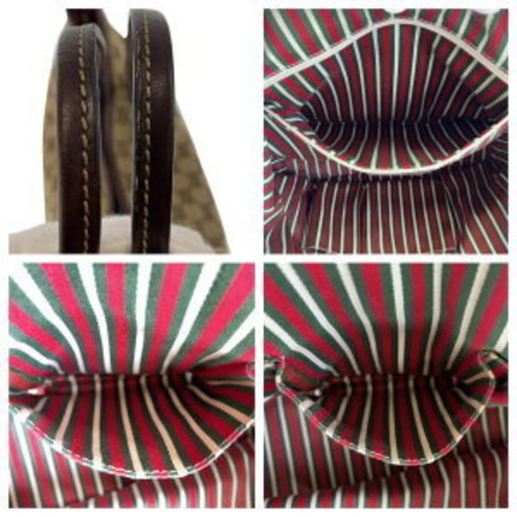 GUCCI Interlocking GG Brit GG Pattern Brown BeigeTote Bag - Picture 8 of 9
